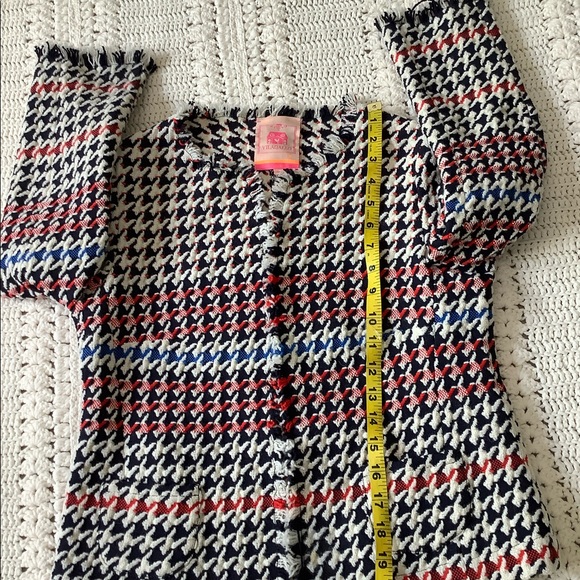 Vilagallo Houndstooth Frayed Hem Jacket - Picture 3 of 7